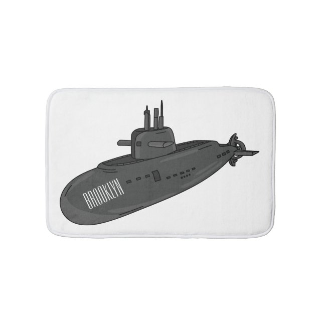 Submarine cartoon illustration badematte (Vorderseite)