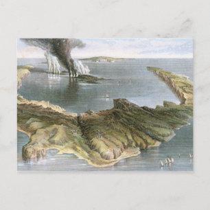 Submarine Insel Santorini Postkarte