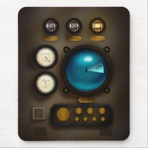 Submarine Kontrolle Panel Sonar Steampunk Mousepad