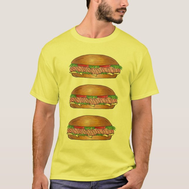 Submarine Sandwich Sub Grinder Hoagie Hero Feinsch T-Shirt (Vorderseite)