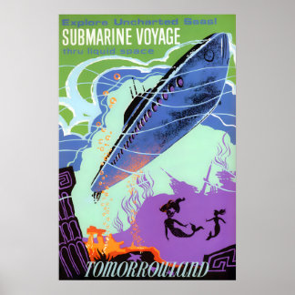 Submarine Voyage 1959 Vintage Disney Attraction Poster