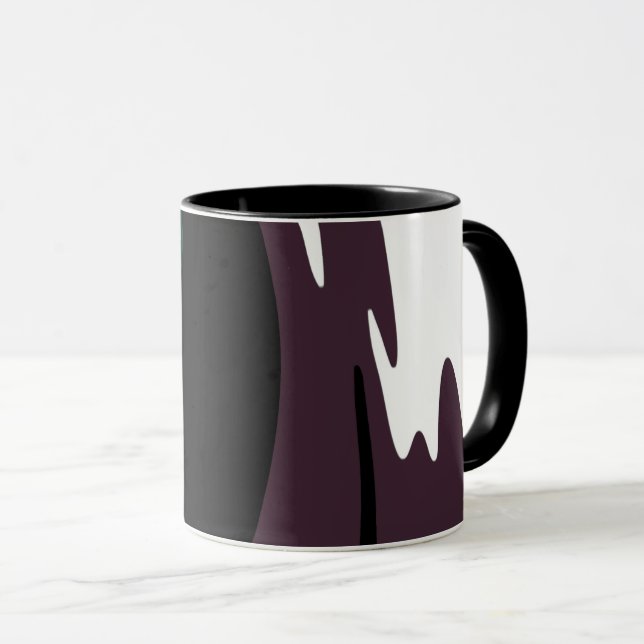 Submersion: Abstract Black, White, Purple & Green Tasse (VorderseiteRechts)