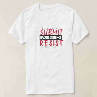 Submit & Resist White, Schwarz & Rot T - Shirt