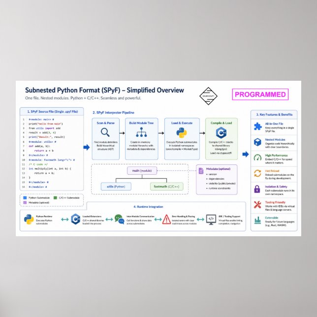 Subnested Python-Format Poster (Vorne)