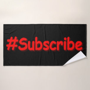 "#Subscribe" Niedliches Design. Jetzt kaufen Badehandtuch