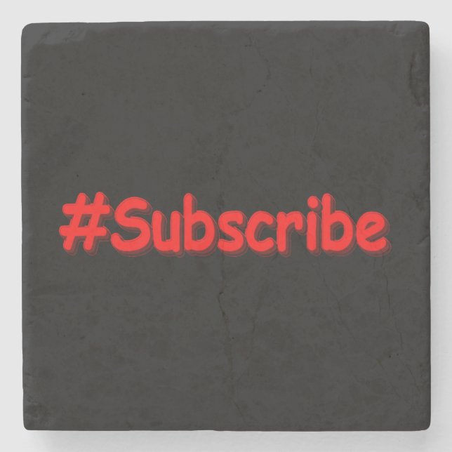 "#Subscribe" Niedliches Design. Jetzt kaufen Steinuntersetzer (Vorderseite)