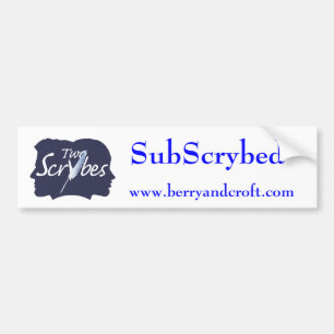 SubScrybed mit Blau zwei Scrybes Logo Autoaufkleber