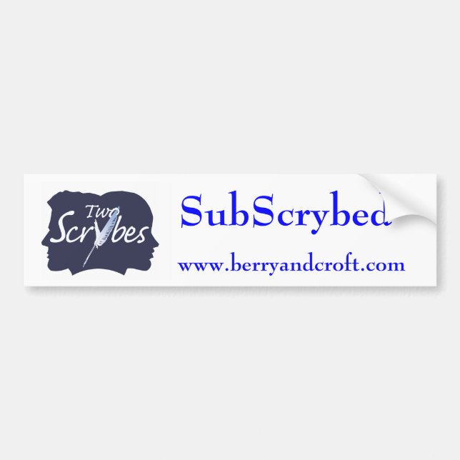 SubScrybed mit Blau zwei Scrybes Logo Autoaufkleber (Vorne)