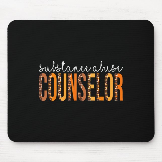 Substanzmissbrauch Counselor Leopard Herbst Herbst Mousepad (Vorne)