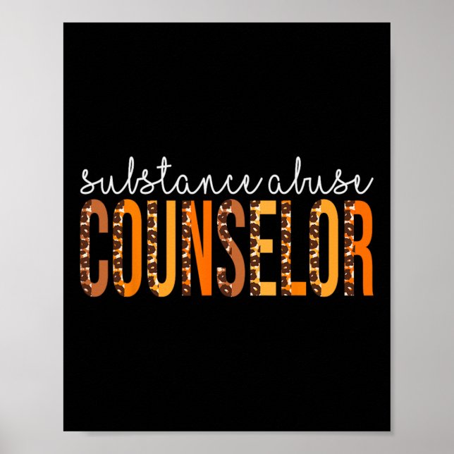 Substanzmissbrauch Counselor Leopard Herbst Herbst Poster (Vorne)