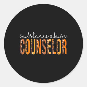Substanzmissbrauch Counselor Leopard Herbst Herbst Runder Aufkleber