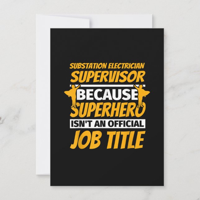 Substation Electrical Supervisor Funny Spaß Gift Mitteilungskarte (Vorderseite)
