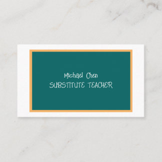 Substitute Teacher Visitenkarte