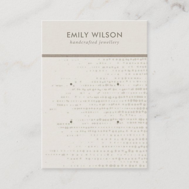 SUBTEL EIGENE WEISSE DOTS 2 STUDIERENDE EARRING DI VISITENKARTE (Vorderseite)