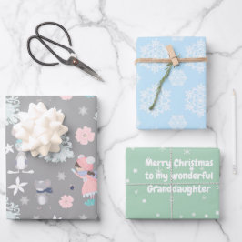 Subtel 🎄 Pastel Weihnachtsmuster, Sondertext Geschenkpapier Set