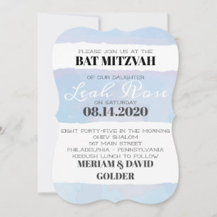 SUBTEL WATERCOLOR BAT Bar Mitzvah Einladung