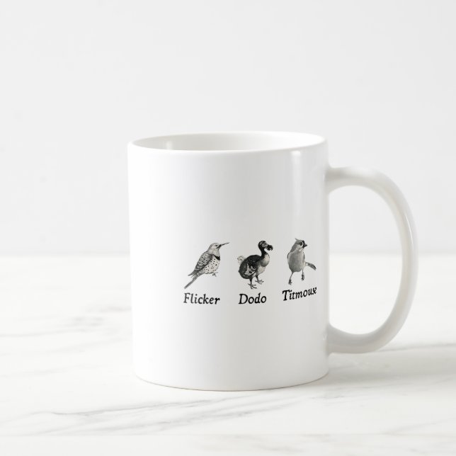 Subtile Animal, Flicker Dodo Titmouse Kaffeetasse (Rechts)