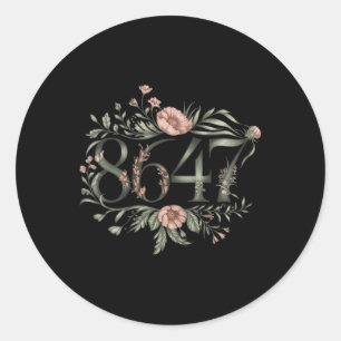 Subtile Anti Trump 8647 Blume Floral Boho Präsiden Runder Aufkleber