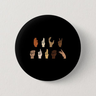 Subtile Anti-Trump-Blm-Gebärdensprache Button