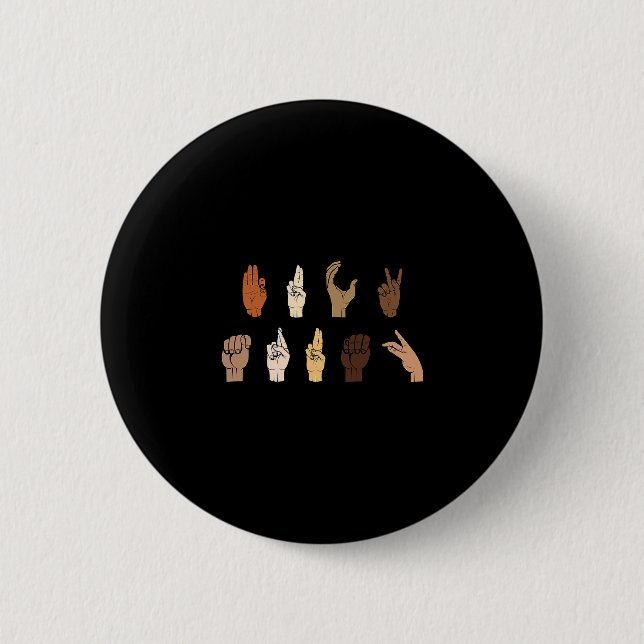 Subtile Anti-Trump-Blm-Gebärdensprache in ASL Button (Vorderseite)
