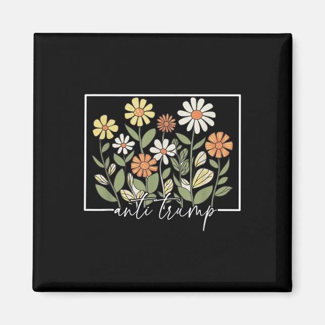 Subtile Anti-Trump-Blume Magnet (Vorne)