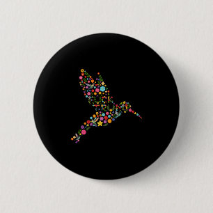 Subtile Anti-Trump-Blumen-Kolibri-Versteckte-Nachr Button