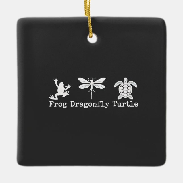 Subtile Anti-Trump FDT Anti-Maga-Froschschildkröte Keramikornament (Vorderseite)