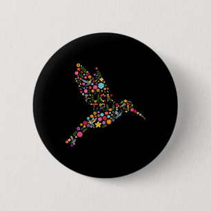 Subtile Anti Trump Floral Hummingbird Hidden Messa Button