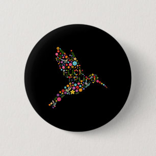 Subtile Anti Trump Floral Hummingbird Hidden Messa Button
