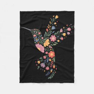 Subtile Anti Trump Floral Hummingbird Hidden Messa Fleecedecke