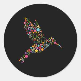 Subtile Anti Trump Floral Hummingbird Hidden Messa Runder Aufkleber