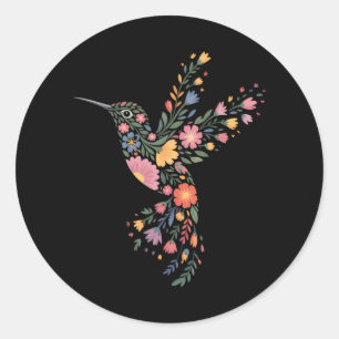 Subtile Anti Trump Floral Hummingbird Hidden Messa Runder Aufkleber