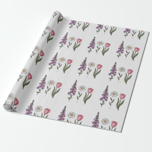Subtile Anti-Trump - Foxglove Daisy Tulip III Geschenkpapier