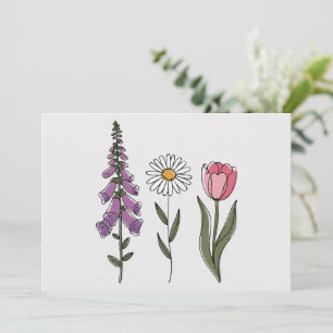 Subtile Anti-Trump - Foxglove Daisy Tulip III Karte