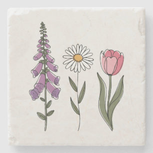 Subtile Anti-Trump - Foxglove Daisy Tulip III Steinuntersetzer