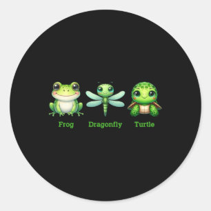 Subtile Anti-Trump Politischer Humor Frog Dragonfl Runder Aufkleber
