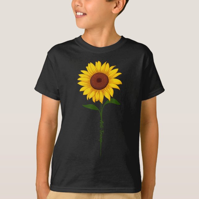 Subtile Anti Trump Shirt Sonnenblume (Vorderseite)