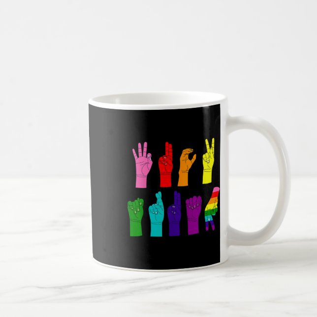 Subtile AntiTrump Asl Sign Language Lgbtq+ Resist Kaffeetasse (Rechts)