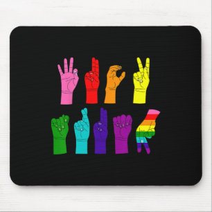 Subtile AntiTrump Asl Sign Language Lgbtq+ Resist Mousepad