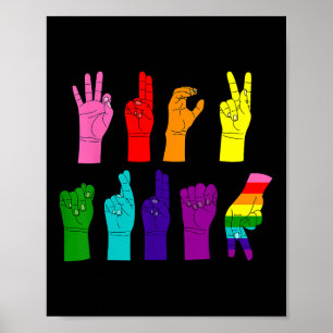Subtile AntiTrump Asl Sign Language Lgbtq+ Resist Poster