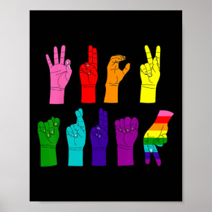 Subtile AntiTrump Asl Sign Language Lgbtq+ Resist Poster