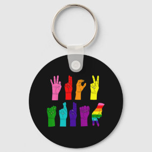 Subtile AntiTrump Asl Sign Language Lgbtq+ Resist Schlüsselanhänger