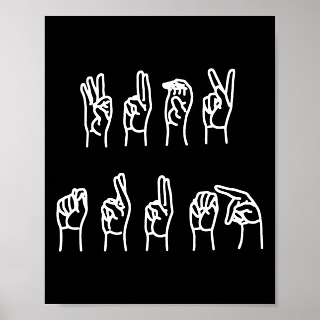 Subtile AntiTrump Asl Sign Language Poster (Vorne)