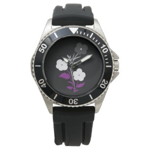Subtile asexuelle Blume Armbanduhr