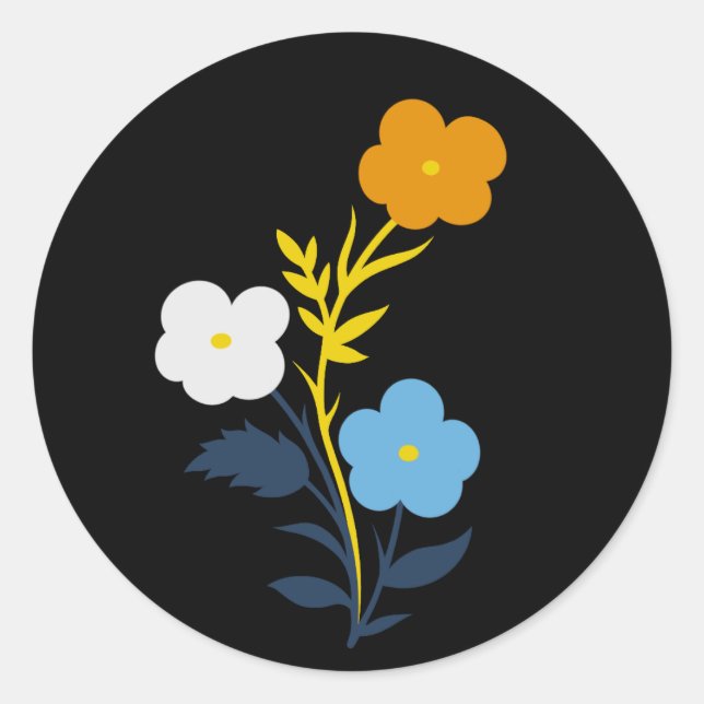 Subtile asexuelle Blume Runder Aufkleber (Vorderseite)