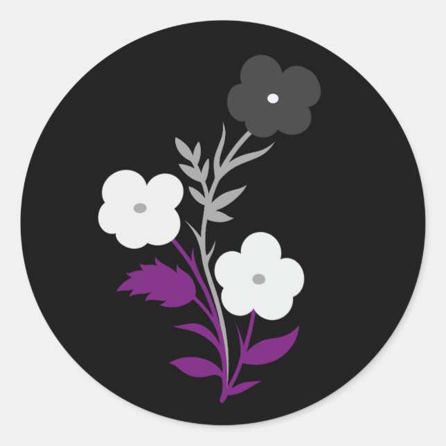 Subtile asexuelle Blume Runder Aufkleber (Vorderseite)