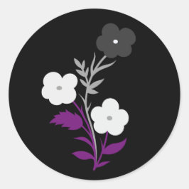 Subtile asexuelle Blume Runder Aufkleber
