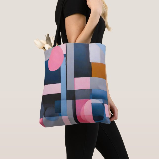 Subtile Blues & Pinks in geometrischer Abstraktion (Von Nahem)