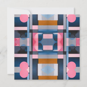 Subtile Blues & Pinks in geometrischer Abstraktion Feiertagskarte