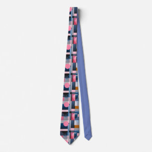 Subtile Blues & Pinks in geometrischer Abstraktion Krawatte